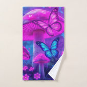 Vlinders Bloemen Paddestoelen-Fiarycore Bad Handdoek (Handdoek)