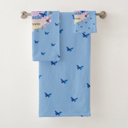 Vlinders & Bloemen Positieve Mindset Quote Bad Handdoek (Insitu)