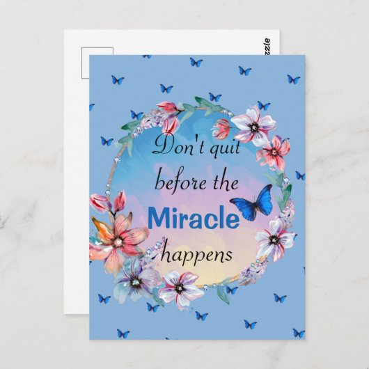 Vlinders & Bloemen Positieve Mindset Quote Briefkaart (Voorkant / Achterkant)