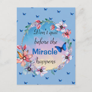 Vlinders & Bloemen Positieve Mindset Quote Briefkaart