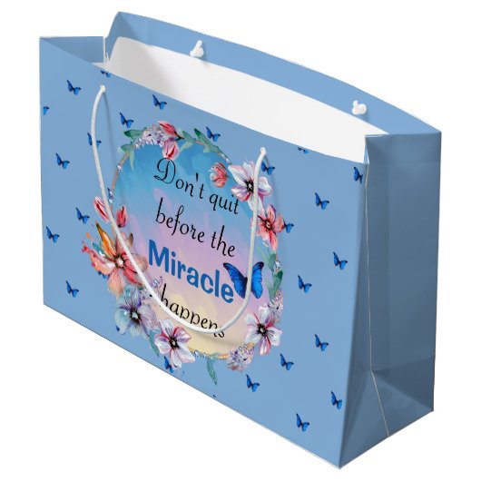 Vlinders & Bloemen Positieve Mindset Quote Groot Cadeauzakje (Achterkant Gekanteld)