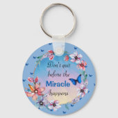 Vlinders & Bloemen Positieve Mindset Quote Sleutelhanger (Voorkant)