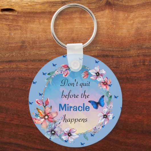 Vlinders & Bloemen Positieve Mindset Quote Sleutelhanger (Voorkant)