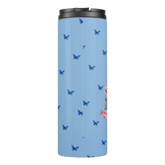 Vlinders & Bloemen Positieve Mindset Quote Thermosbeker (Achterkant)