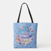 Vlinders & Bloemen Positieve Mindset Quote Tote Bag (Achterkant)