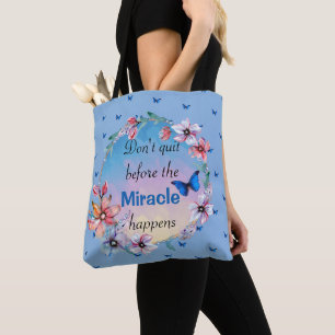 Vlinders & Bloemen Positieve Mindset Quote Tote Bag