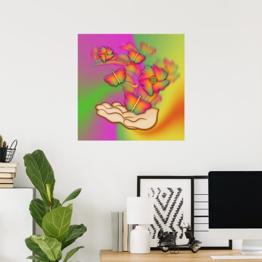 Vlinders & Bloemen Poster (Thuiskantoor)