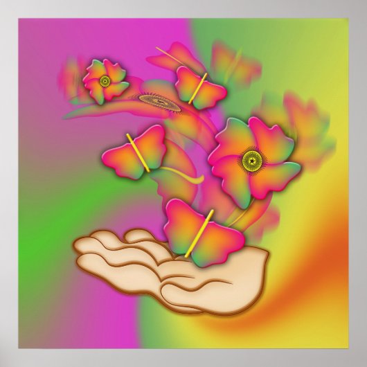 Vlinders & Bloemen Poster (Voorkant)