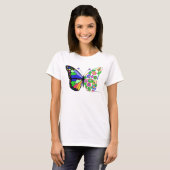 Vlinders, bloemen Pulmonale liefde T-shirt (Voorkant volledig)