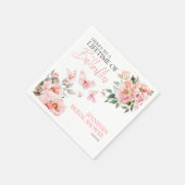 Vlinders Bloemen Roze Blush Vrijgezellenfeest Servet (Hoek)