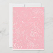 Vlinders & Bloemen Roze Witte Meisje Baby Shower Kaart (Achterkant)