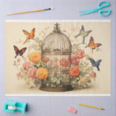 Vlinders & Bloemen: Vogelkooi Decoupage Tissuepapier (Craft)