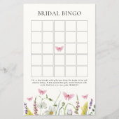 Vlinders Bloemen Vrijgezellenfeest Bruids Bingo (Voorkant)