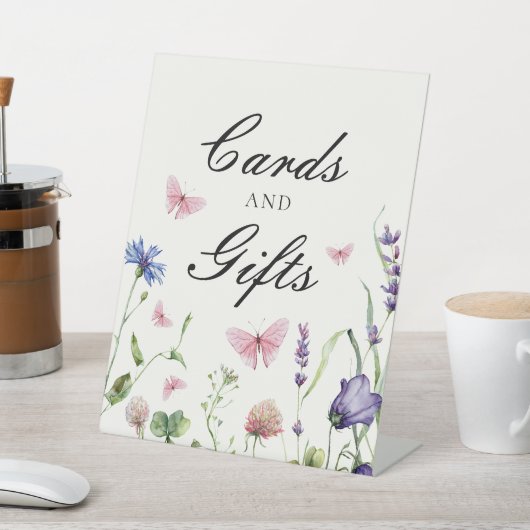 Vlinders Bloemen Vrijgezellenfeest Kaarten Cadeaus Reclamebord Met Voetstuk (Insitu)