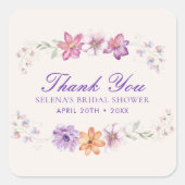  Vlinders Bloemen Vrijgezellenfeest Vierkante Sticker (Voorkant)