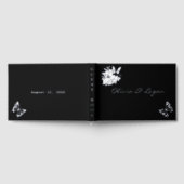 Vlinders & Bloemen Zilver Folie Zwart Trouwen Gastenboek