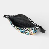 Vlinders Bloemen Zwart & Wit Wavy Stripes Heuptasje (Open)