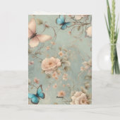 vlinders bloemig dank u bruiloft Kaart (Achterkant)