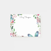 Vlinders Bloemig Monogram Naam Post-it® Notes (Voorkant)