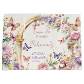 Vlinders bloemig vrijgezellenfeest gunsten groot cadeauzakje (Voorkant)