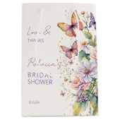 Vlinders bloemig vrijgezellenfeest gunsten medium cadeauzakje (Voorkant)