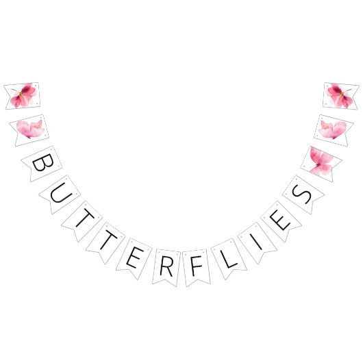 Vlinders Bloemige Bruidsdiner Vlaggetjes (Alle)