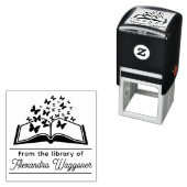 Vlinders Boek "Uit de bibliotheek van" Naam Zelfinktende Stempel (In situ)