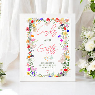 Vlinders boho helder wild verlaagt bruidsbord poster