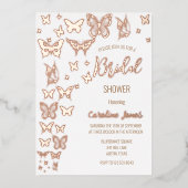 Vlinders Boho Roos Gold Foil Vrijgezellenfeest Folie Uitnodiging (Voorkant)