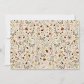 Vlinders Boho Wildflower Baby shower Kaart (Achterkant)