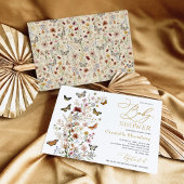  Vlinders Boho Wildflower Baby shower Kaart