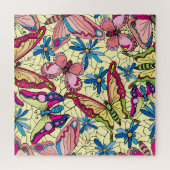 Vlinders boven Flowers Meadow Uitzicht Legpuzzel (Horizontaal)