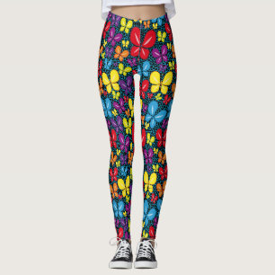 Vlinders boven water . BFYOW01. Zwarte achtergrond Leggings