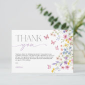 Vlinders Bruiloft Bridal Shower Bedankkaart (Staand voorkant)