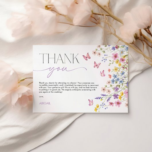 Vlinders Bruiloft Bridal Shower Bedankkaart
