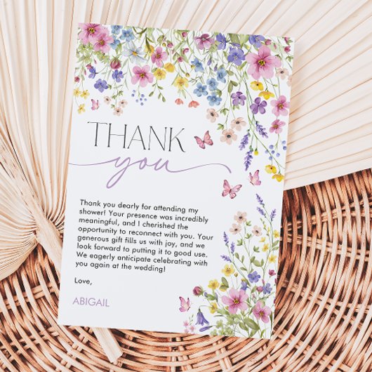 Vlinders Bruiloft Bridal Shower Bedankkaart
