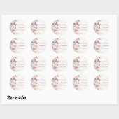 Vlinders bruiloft bruidsuitnodiging lavendel bedan ronde sticker (Vel)