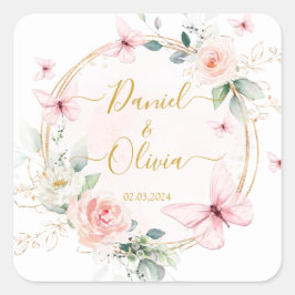 Vlinders bruiloft Classic Sticker