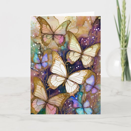 Vlinders bruin en blauw kaart (Voorkant)