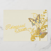 Vlinders bruin goud bruiloft repetitie diner