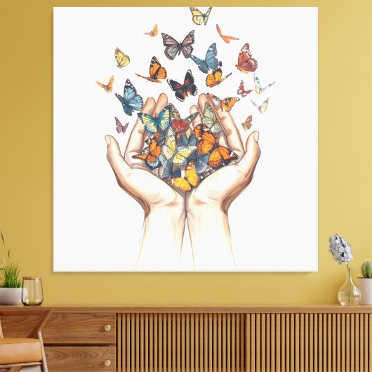 Vlinders Canvas Afdruk (Insitu (Woonkamer))