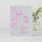 Vlinders (Cool Chic) Uitnodiging (Staand voorkant)