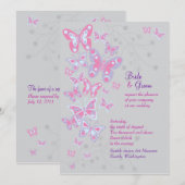 Vlinders (Cool Chic) Uitnodiging (Voorkant / Achterkant)