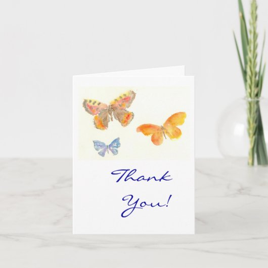 Vlinders Dank u Notecard Bedankkaart (Voorkant)