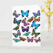 Vlinders die door Wenskaart fladderen Kaart (Gele Bloem)