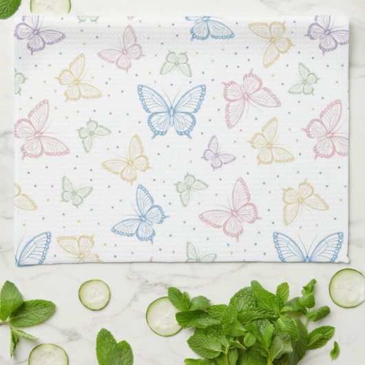 Vlinders Doek Keuken Theedoek (Gevouwen)