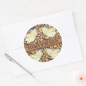 Vlinders Draai Paarse en Oranje Ronde Sticker (Envelop)