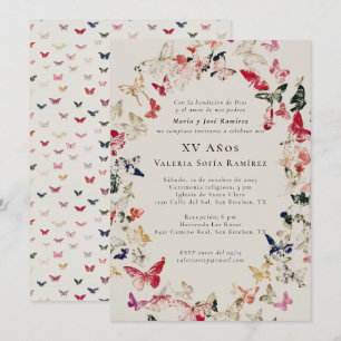 Vlinders Elegant Quinceañera 15e verjaardag Kaart