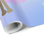 Vlinders en beestjes Baby shower geel blauw Cadeaupapier (Rol Hoek)