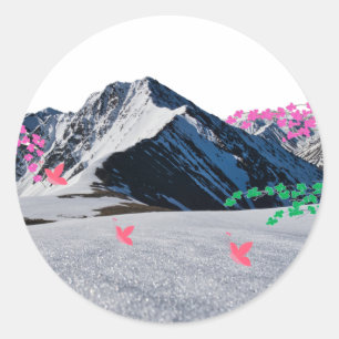 Vlinders en berglandschap sticker